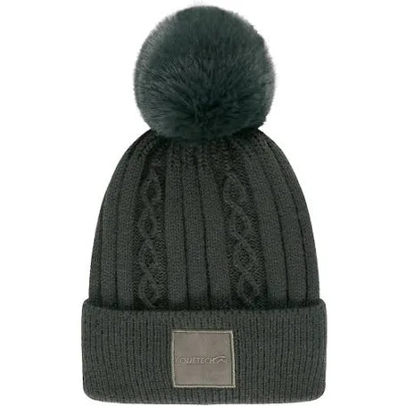 Equetech Reknit Recycled Cable Knit Waterproof Knit Hat Alpine Green One Size