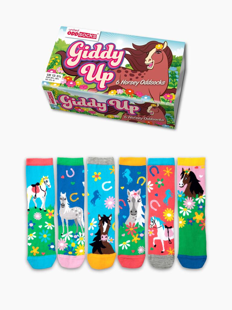 Giddy Up Gift Box Of Socks UK 12- 5 1/2