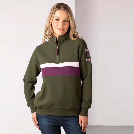 Rydale Bramham Stripe Sweatshirt - Olive