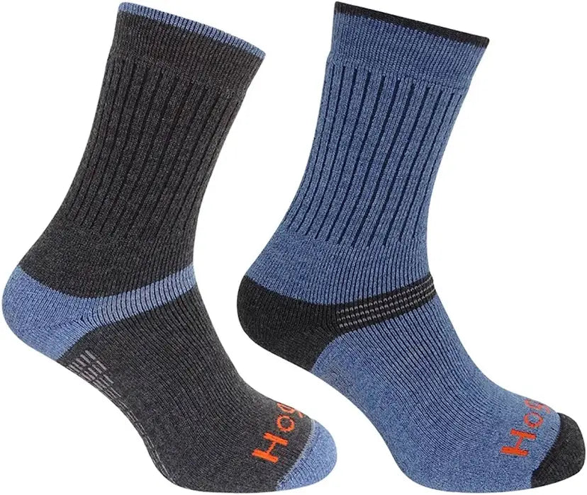 Hoggs Of Fife Tech - Active Socks Twin Pack Charcoal/ Denim