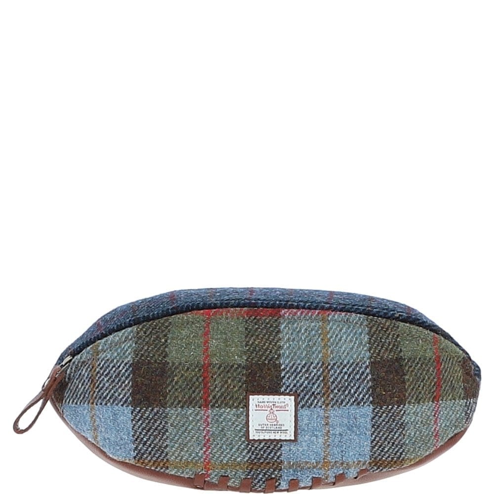 Ashwood Harris Tweed Rugby Ball Clutch Tan Bag