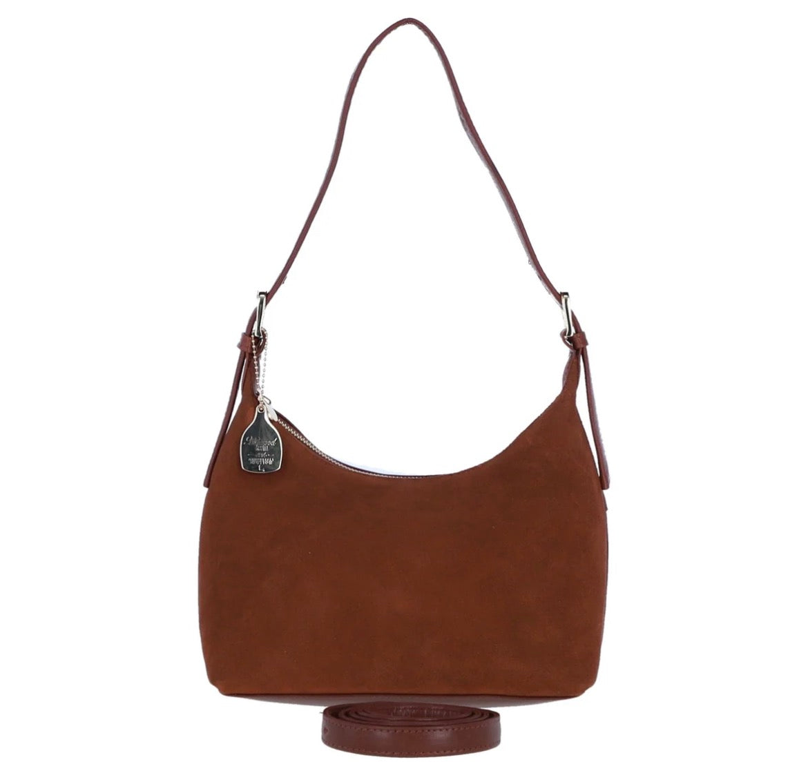 Ashwood S-52 Leather Suede Shoulder Bag Tan