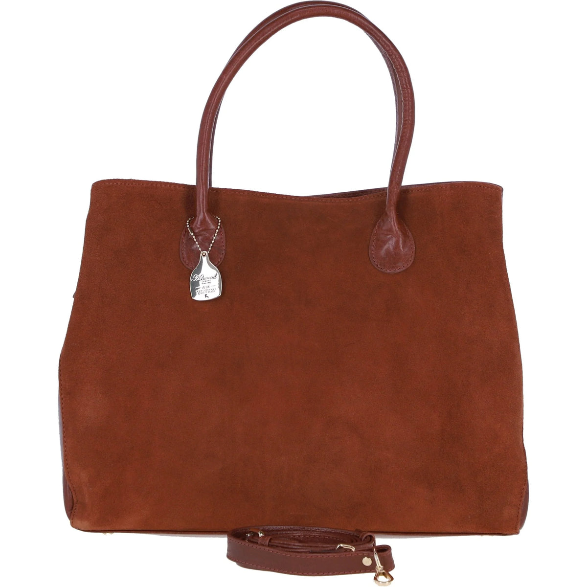 Ashwood S-55 Leather Large Suede Handbag Tan