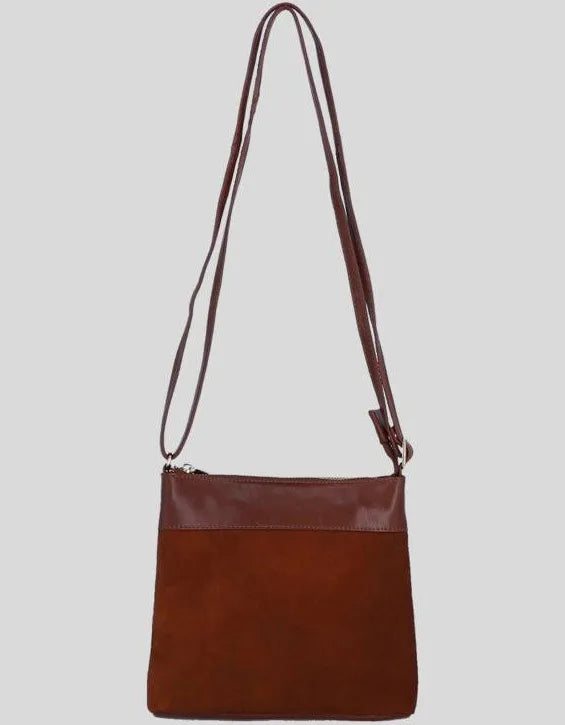 Ashwood S-69 Leather Suede Body Bag Tan