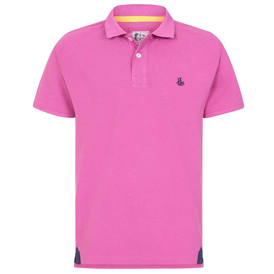 Lazy Jacks Mens Raspberry Cotton Polo Shirt