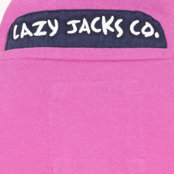Lazy Jacks Mens Raspberry Cotton Polo Shirt