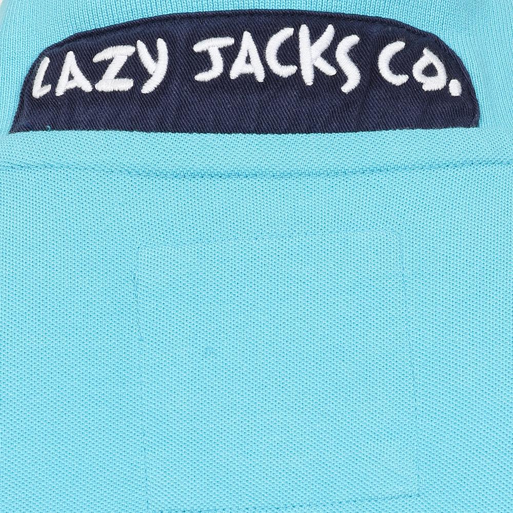 Lazy Jacks Mens Turquoise Cotton Polo Shirt