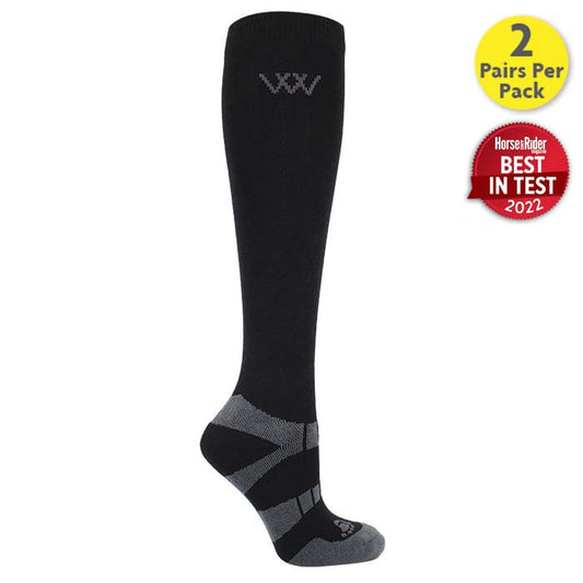 Woof Wear Bamboo Waffle Black Long Socks