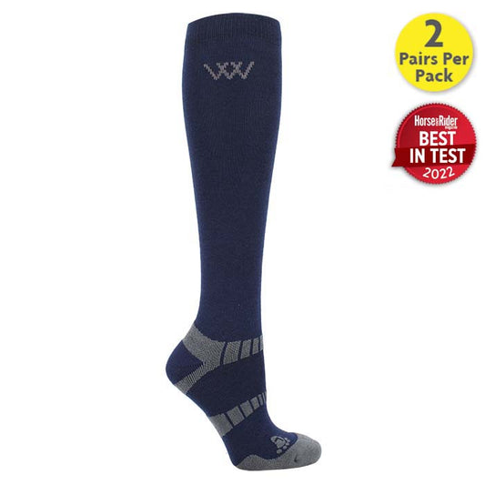 Woof Wear Bamboo Waffle Navy/Grey Long Socks