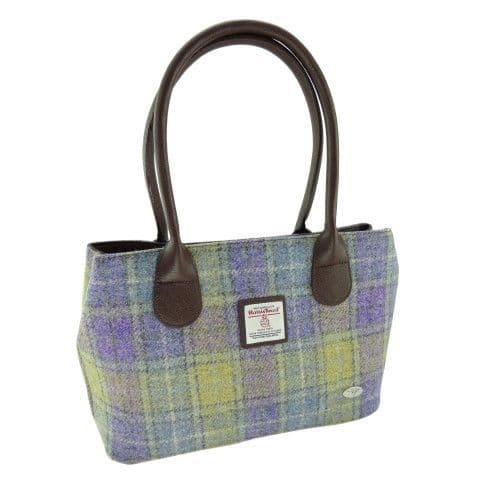 Harris Tweed 'cassley' Liliac/lime GreenTartan Classic Handbag