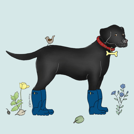 Emma Lawrence Black Lab Greeting Card