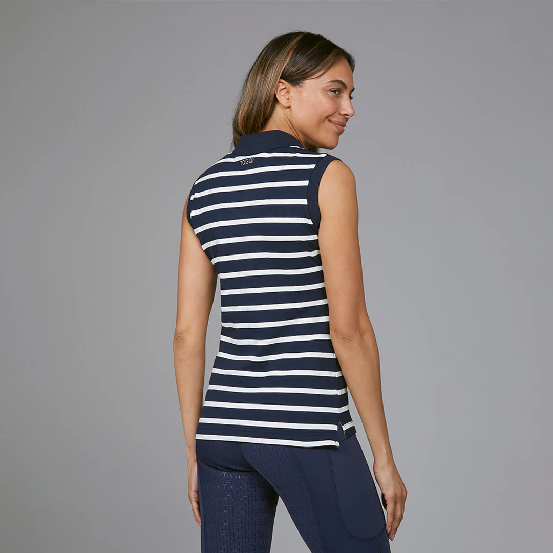 Toggi Lucille Sleeveless Polo Shirt Navy/white