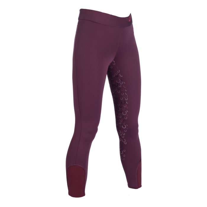 Hkm Kids Alva Silicone Full Seat Dark Lilac Riding Leggings