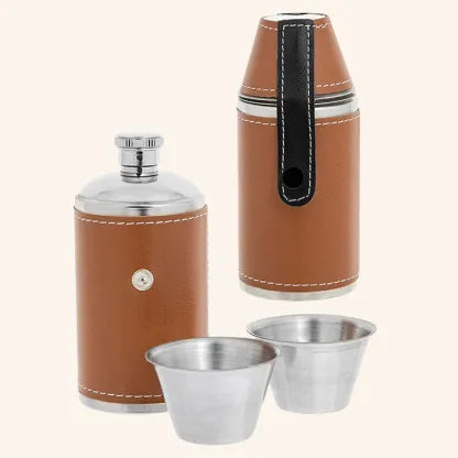 Joe Davis Tan 6oz Round Flask