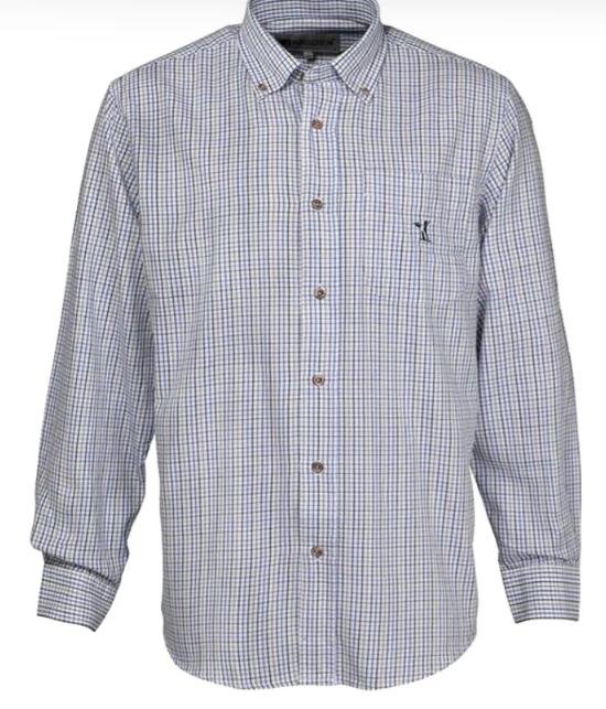 Percussion Small Check Shirt Blue.