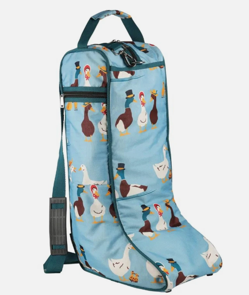 Hy Equestrian " Ay Up Duck" Boot Bag - Blue/turqouise - One Size