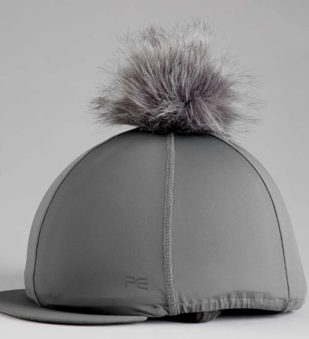 Premier Equine Jersey Hat Silk Faux Fur Pom Pom