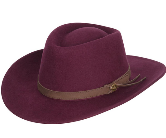 Hoggs Of Fife - Perth Crushable Felt Hat - Merlot