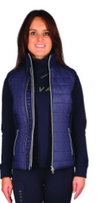 hy equestrian elevate allure gilet - navy/gun metal grey