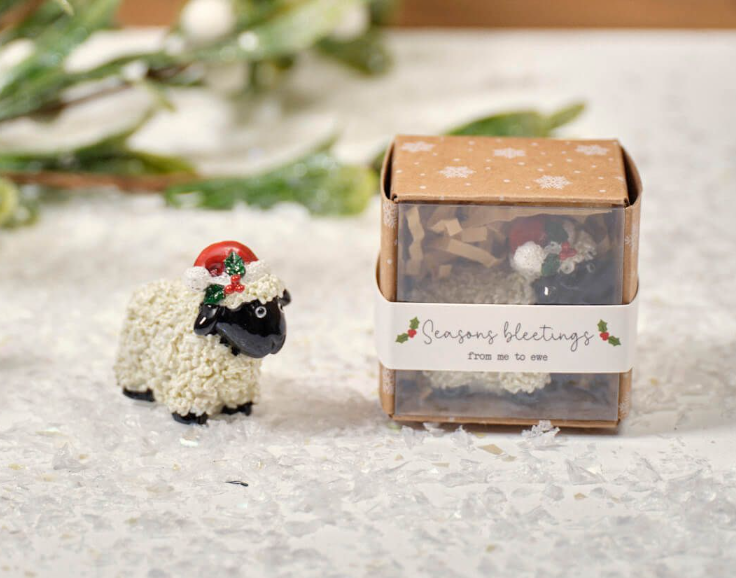 Langs Christmas Tiny World Resin Sheep Keepsake Ornament With Gift Box