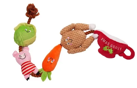 House Of Paws Christmas Rope Toy - Christmas Dinner
