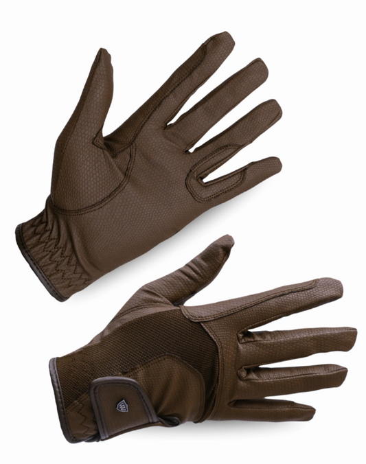 Woof Wear Reintex Mesh Riding Gloves Chocolate