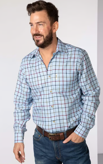 Rydale Mens Lockington Long Sleeved Check Shirt - Blue