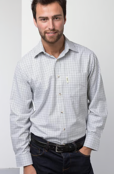 Rydale Mens Lockington Long Sleeved Check Shirt - Green