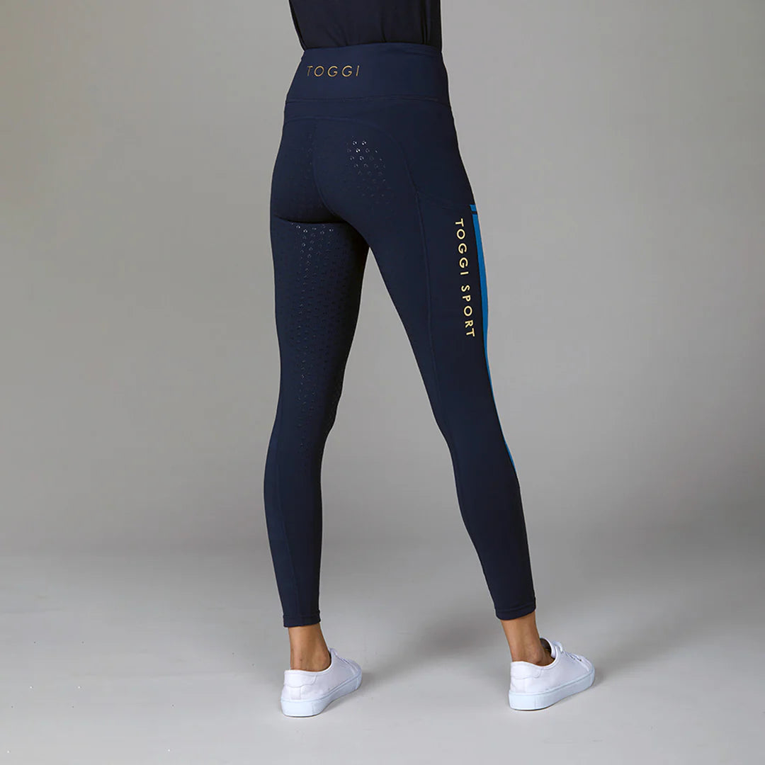 Toggi Sculpter Stripe Full Seat Riding Tights - Navy