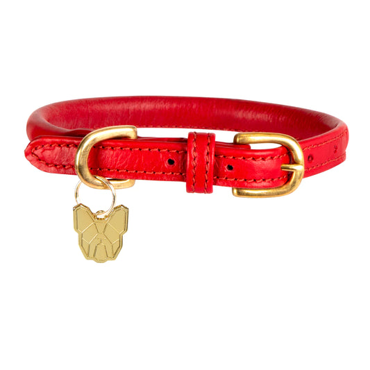 Shires Digby & Fox Rolled Red Dog Collar