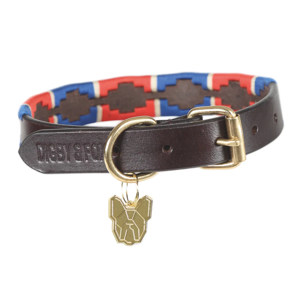 Shires Drover Navy/Red Polo Dog Collar