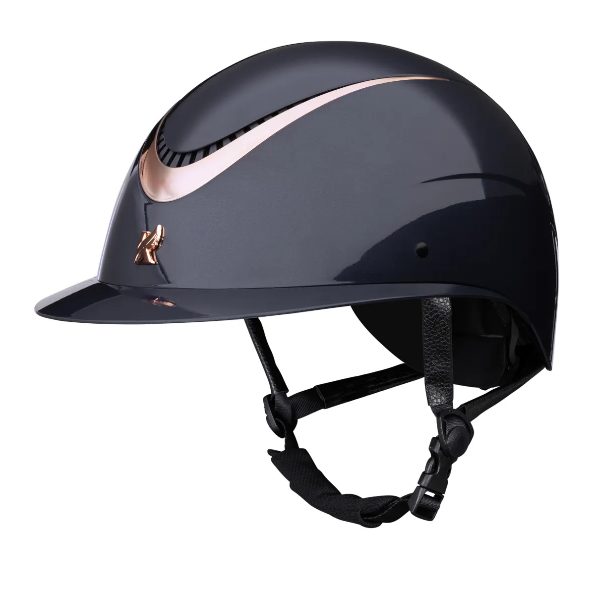 Shires Karben Elisa Navy/Rose Gold Gloss Ellipse Riding Hat