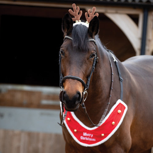 Equetech Red/White Sleigh Bells Horse Breastplate