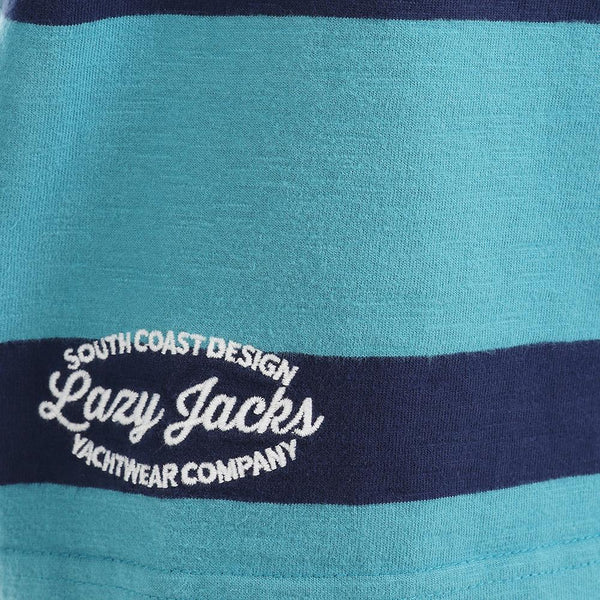 Lazy Jacks Childs Teal Stripe Rugby Shirt