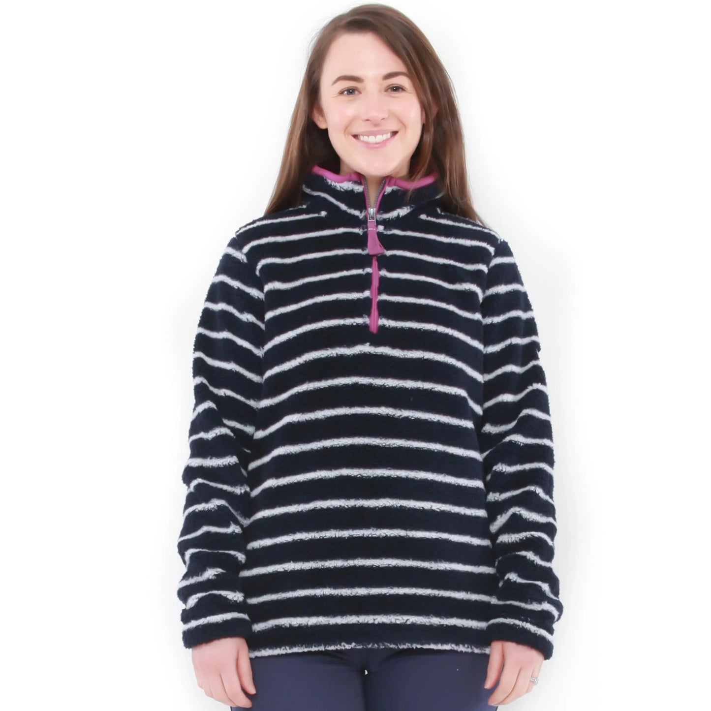 Lazy Jacks Marine Striped Snug 1/4 Zip Sweatshirt