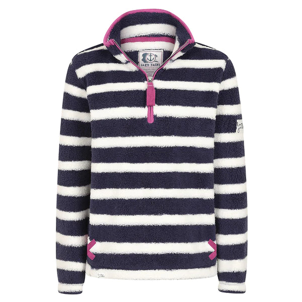 Lazy Jacks Marine Striped Snug 1/4 Zip Sweatshirt