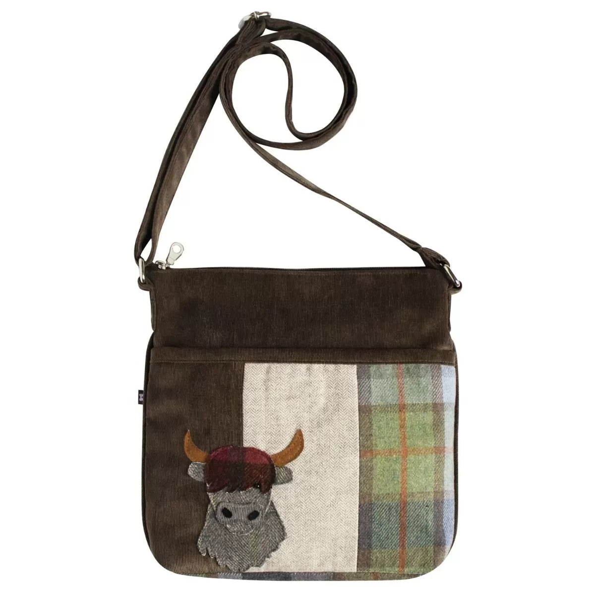 Earth Squared Applique Highland Cow Messanger Bag