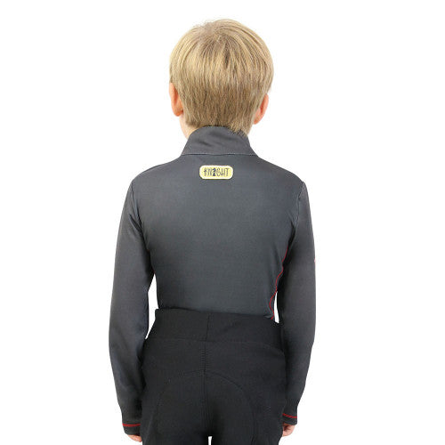 Hy Equestrian Childs Charcoal Grey/Red Tractor Collection Base Layer