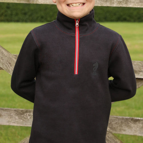 Hy Equestrian Childs Charcoal Grey/Red Tractor Collection Sweatshirt