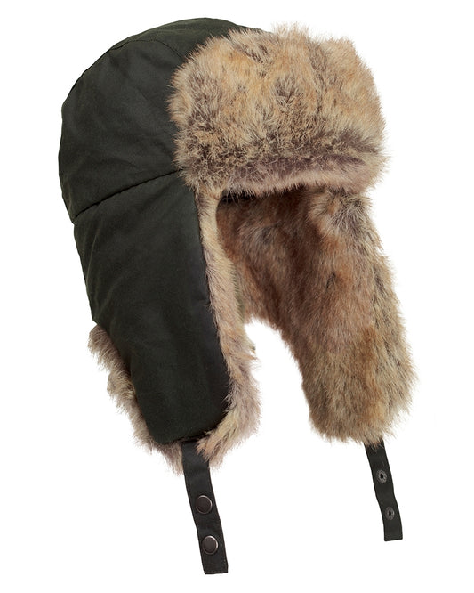 Hoggs Of Fife Wax Trapper Brown Faux Fur Hat