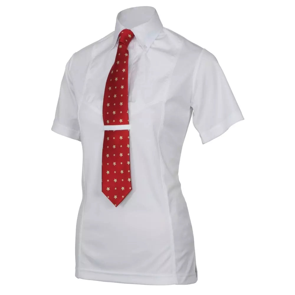 Shires Aubrion White Short Sleeve Tie Shirt