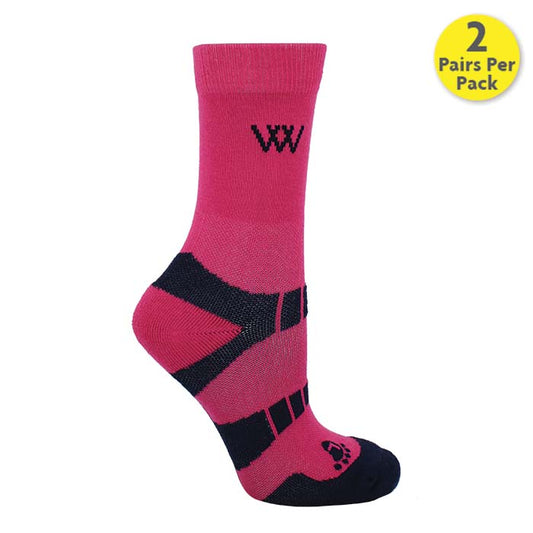 Woof Wear Bamboo Waffle Pink/Navy Short Socks