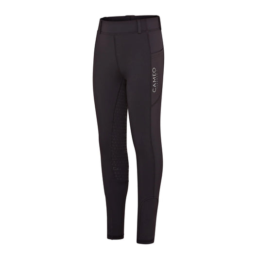 Cameo Junior Thermo Riding Tights - Black - 30"