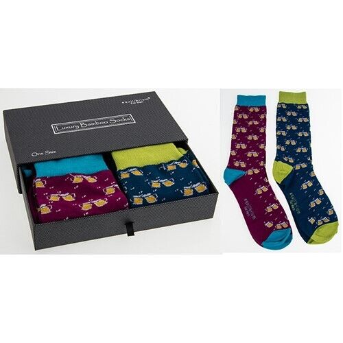 Equilibrium Mens 'Cheers' Luxury Bamboo Socks Gift Box