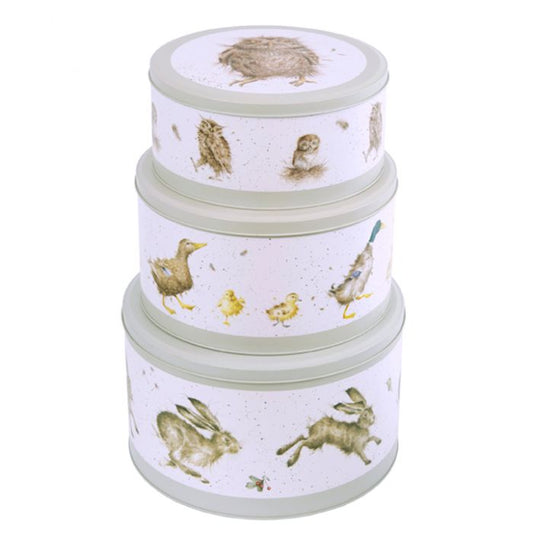 Wrendale 'Hare,Duck,Owl' 3 Piece Cake Tin