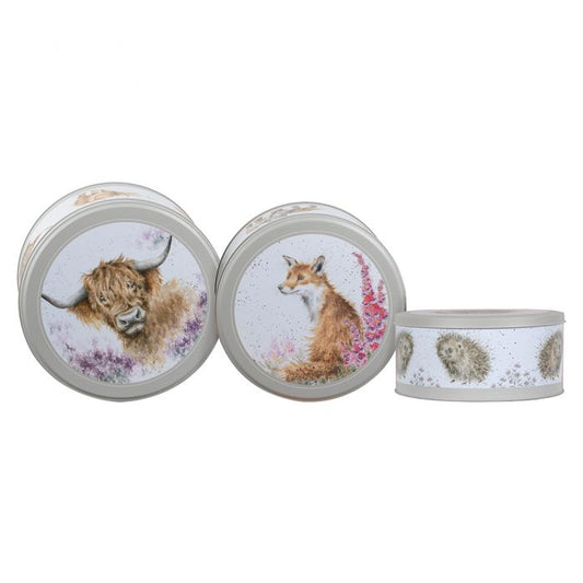 Wrendale 'Cow,Fox,Hedgehog' 3 Piece Cake Tin