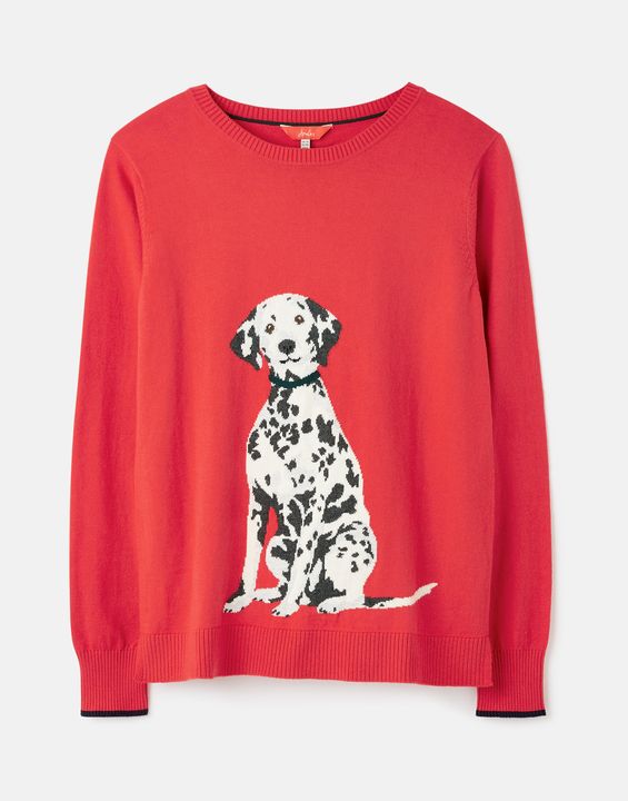 Joules Girls Miranda Red Dalmation Knitted Jumper