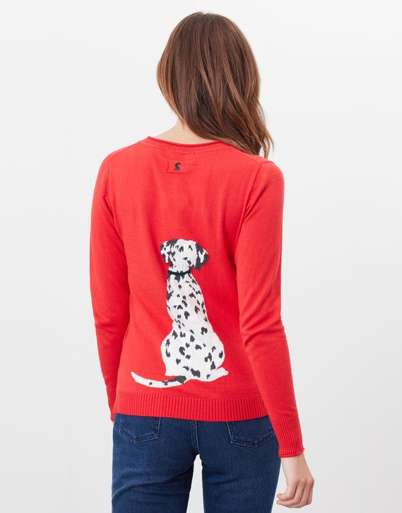 Joules Girls Miranda Red Dalmation Knitted Jumper