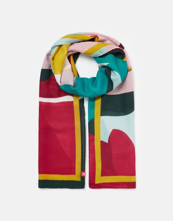 Joules Isla Plum Leaf Abstract Scarf