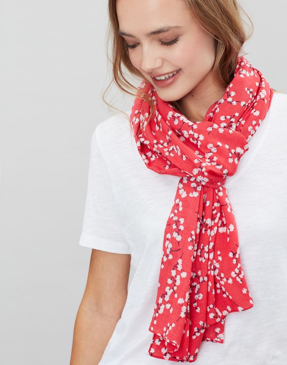 Joules Conway Red Ditsy Scarf